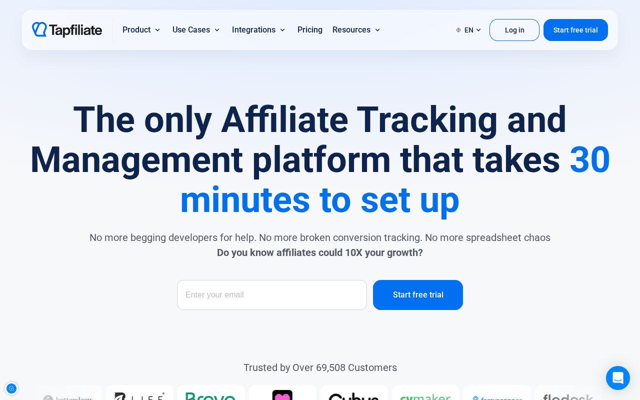 Screenshot of tapfiliate.com