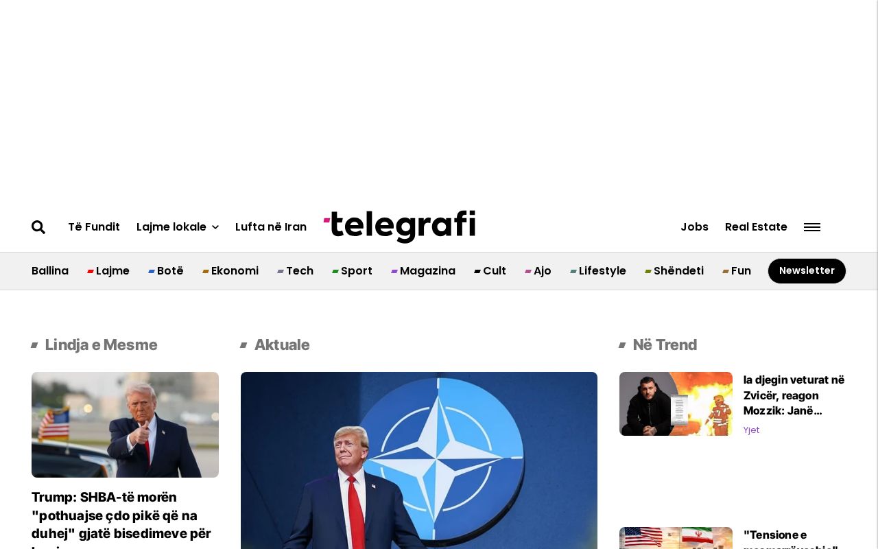 Screenshot of telegrafi.com