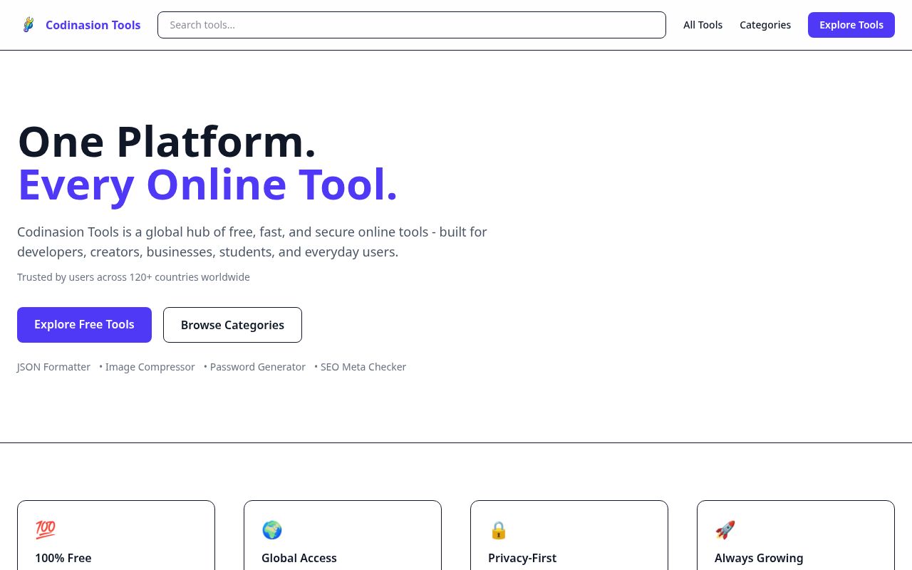 Screenshot of tools26.com