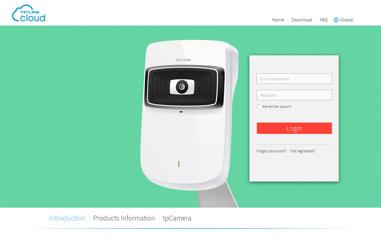 Screenshot of tplinkcloud.com