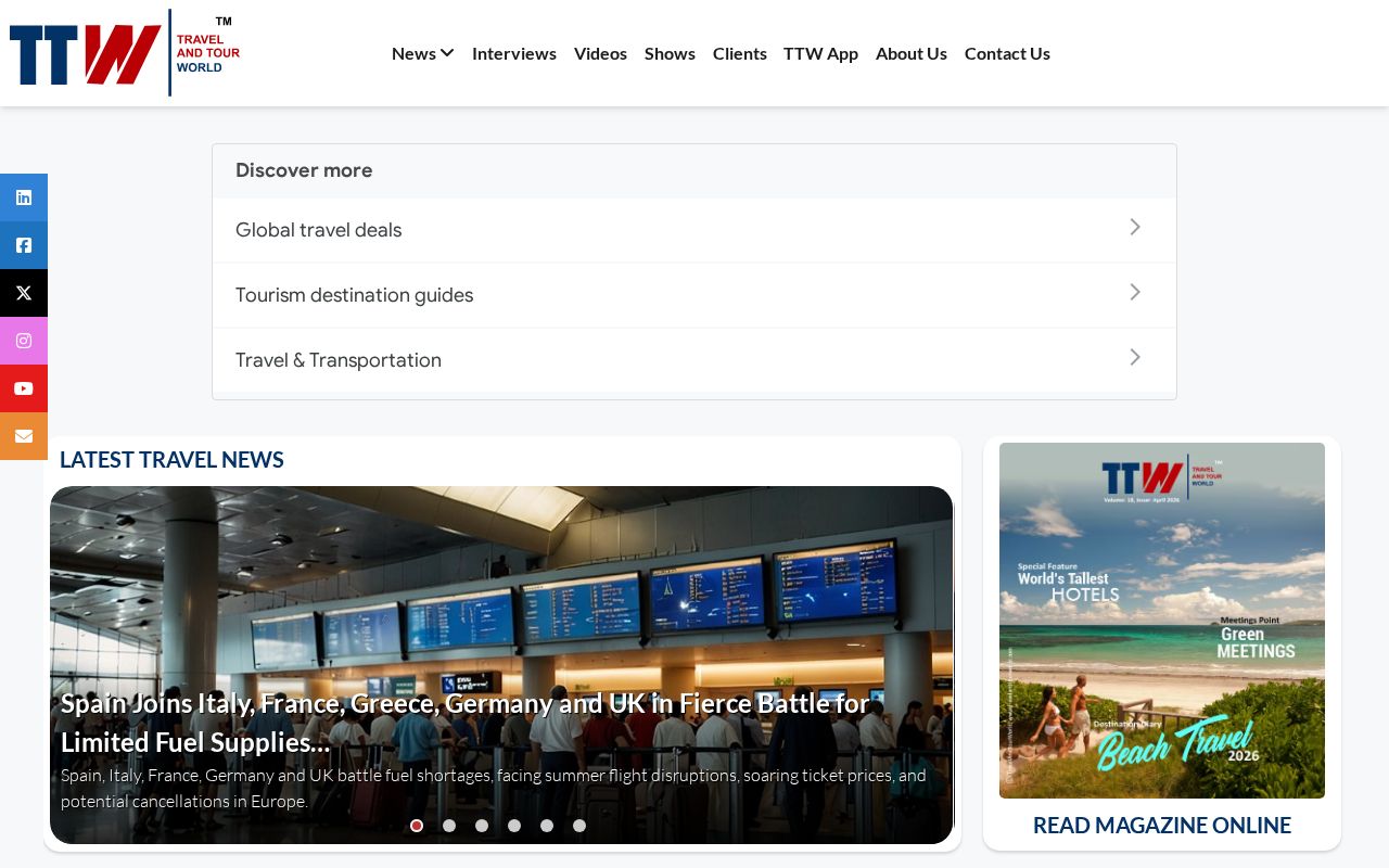 Screenshot of travelandtourworld.com