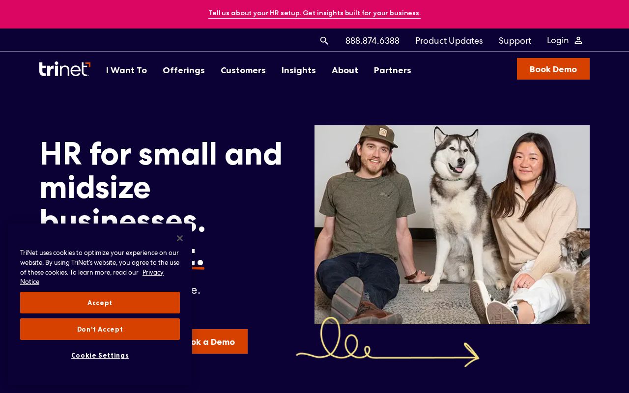 Screenshot of trinet.com