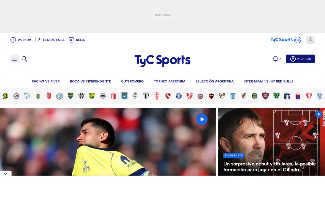 Screenshot of tycsports.com
