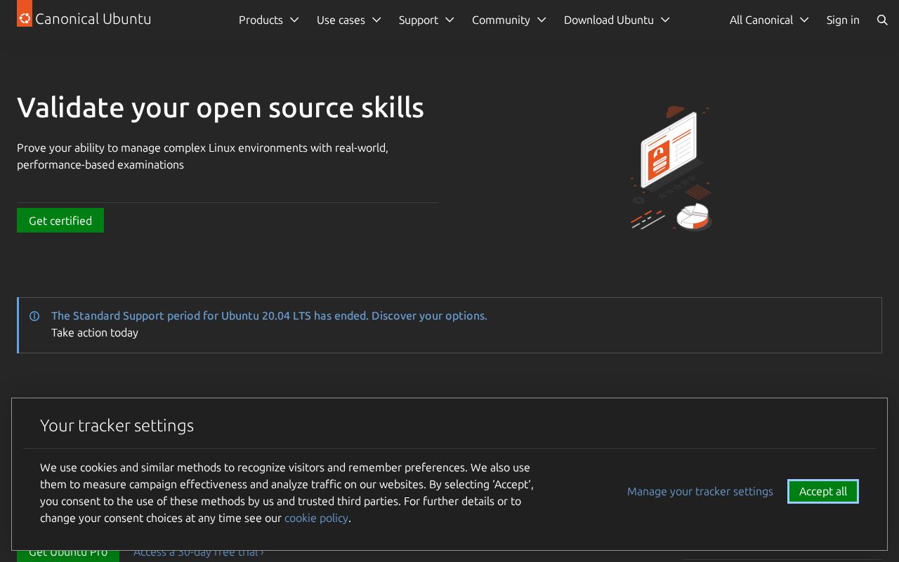 Screenshot of ubuntu.com