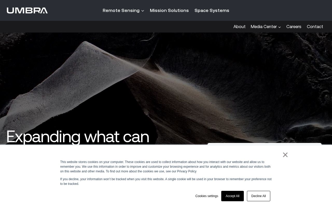 The umbra.space homepage, first screen
