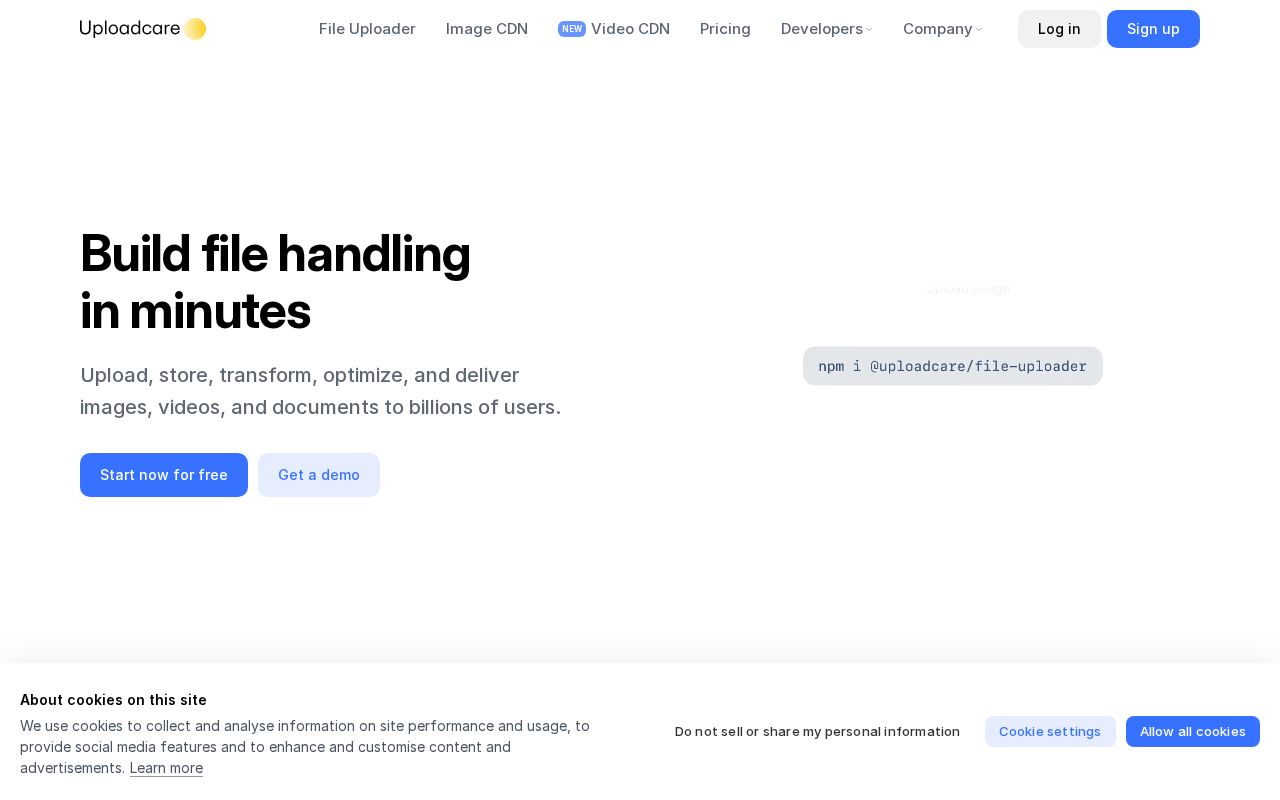 Screenshot of uploadcare.com