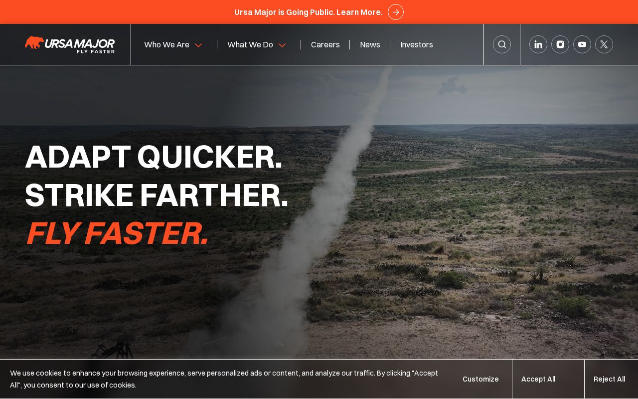 The ursamajor.com homepage, first screen