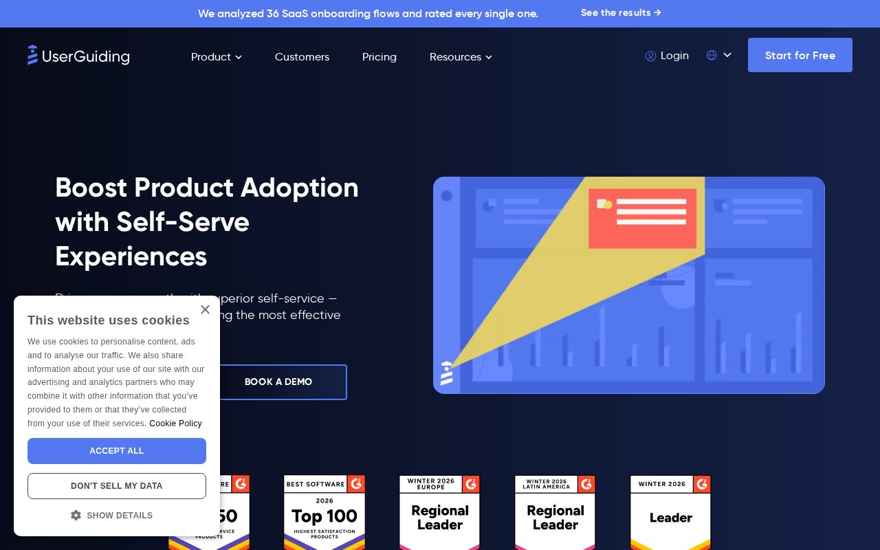 Screenshot of userguiding.com