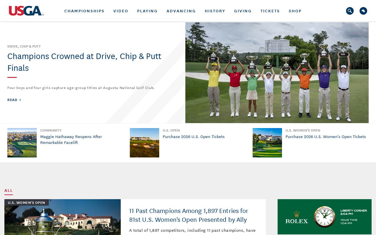 Screenshot of usga.org