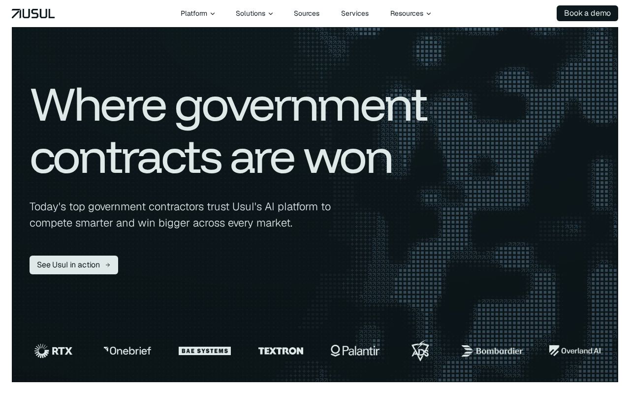 The usul.com homepage, first screen