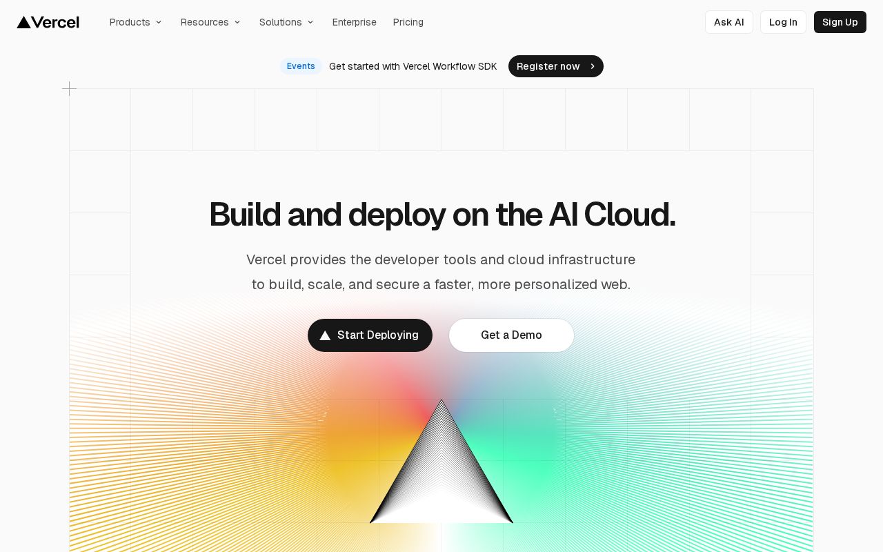 Screenshot of vercel.com