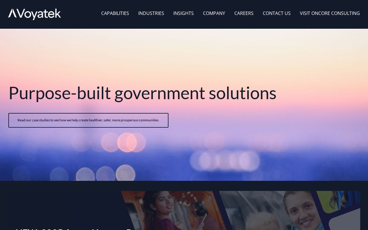 The voyatek.com homepage, first screen