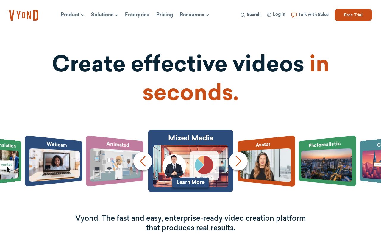 Screenshot of vyond.com