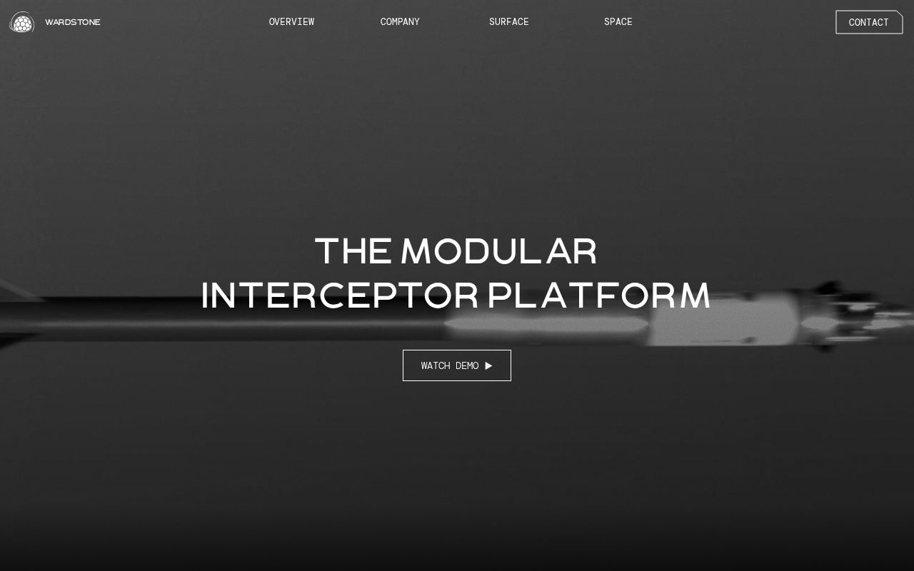 The wardstone.space homepage, first screen