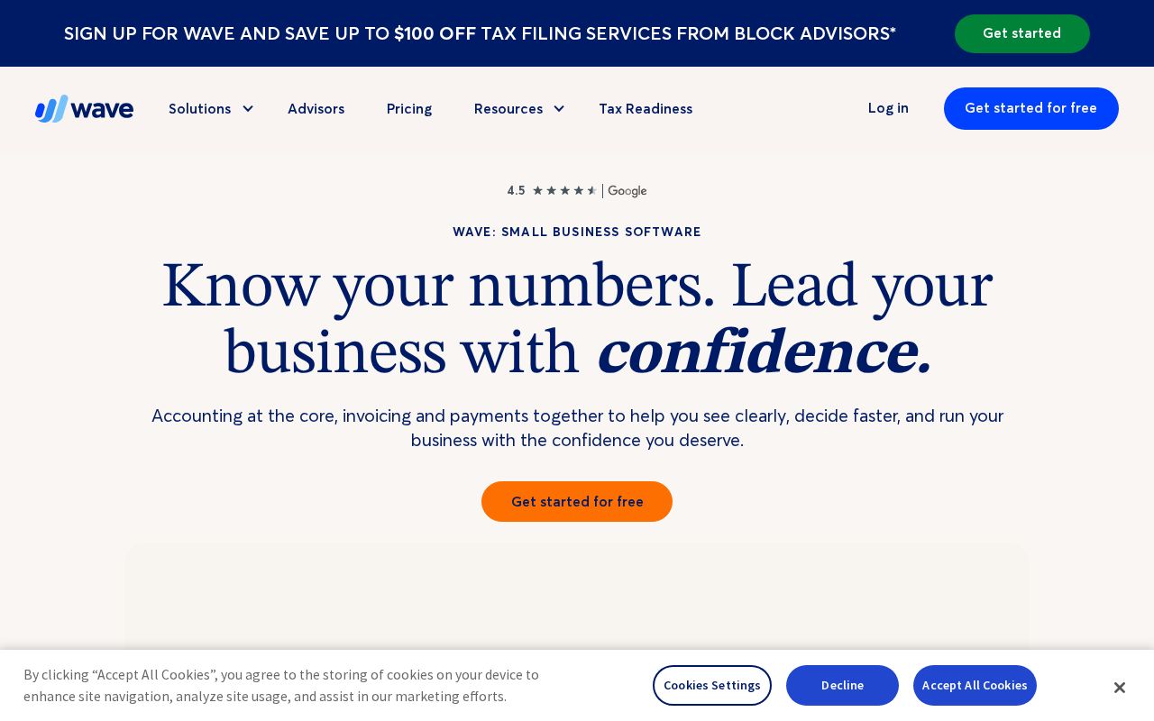 Screenshot of waveapps.com