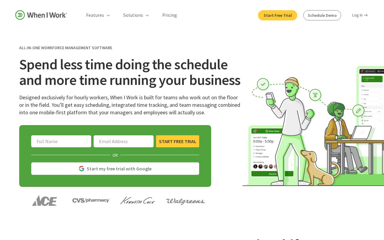 Screenshot of wheniwork.com
