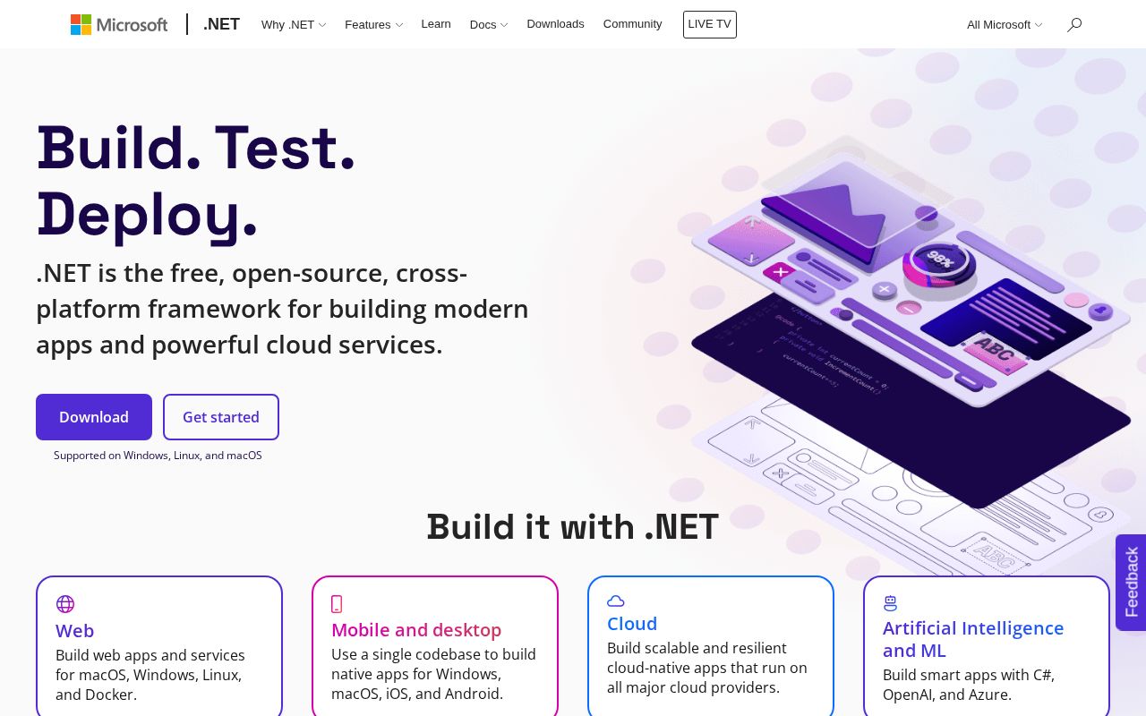 Screenshot of windows.net
