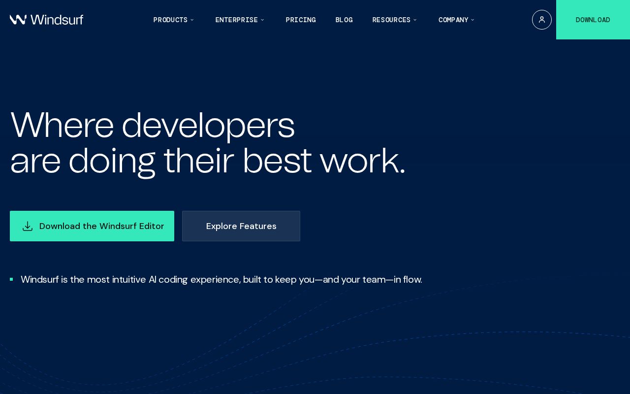 Screenshot of windsurf.com