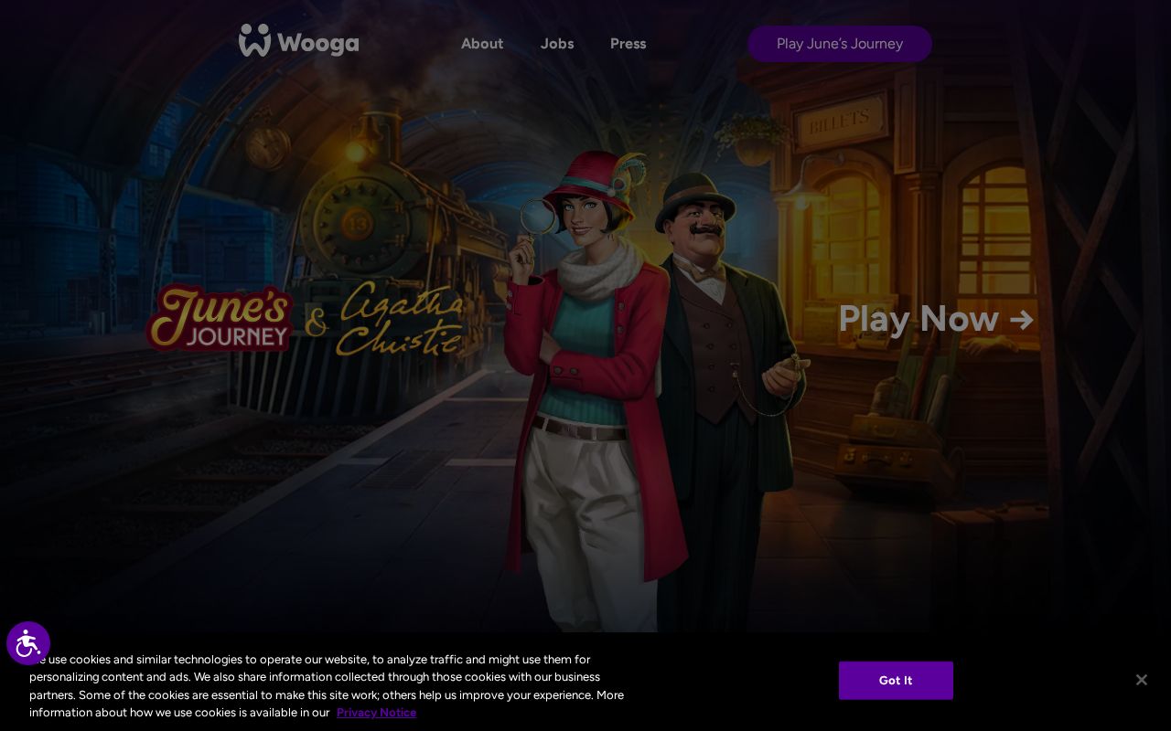 Screenshot of wooga.com