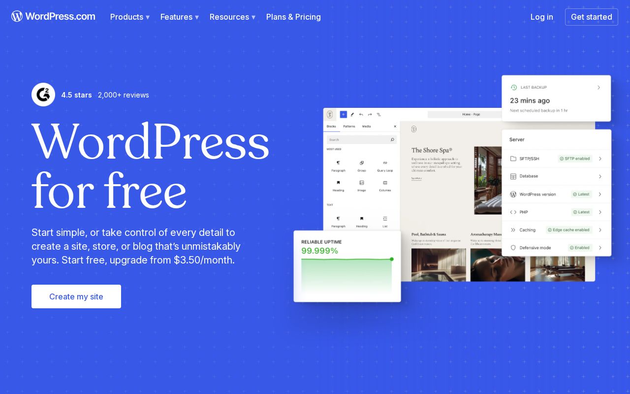 Screenshot of wordpress.com