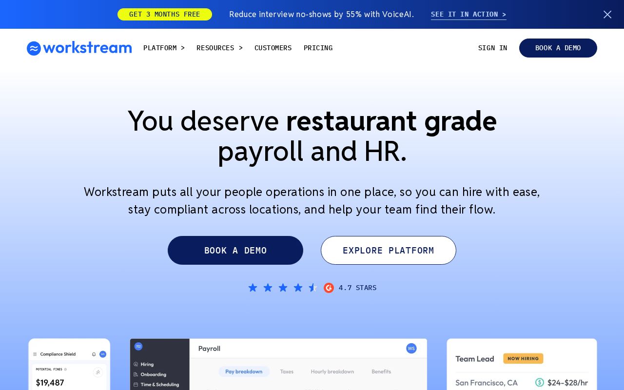 Screenshot of workstream.us
