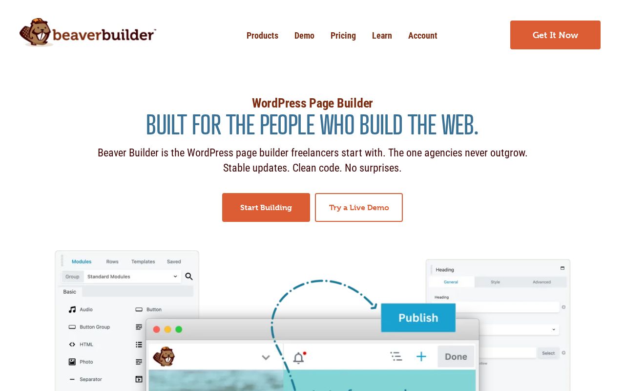 Screenshot of wpbeaverbuilder.com
