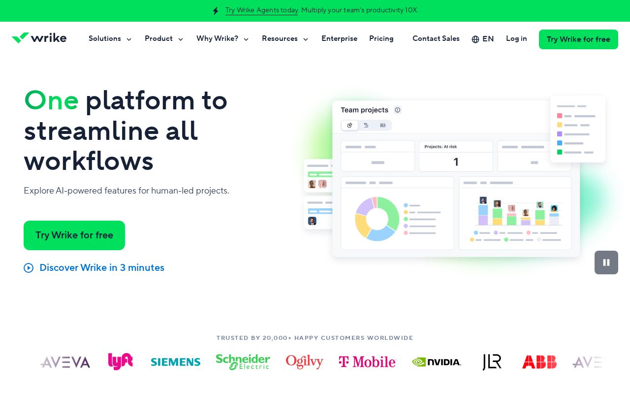 Screenshot of wrike.com
