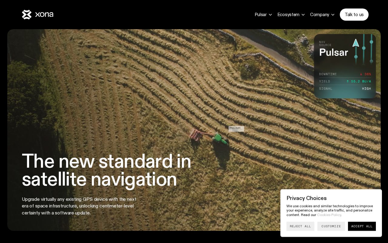 The xonaspace.com homepage, first screen