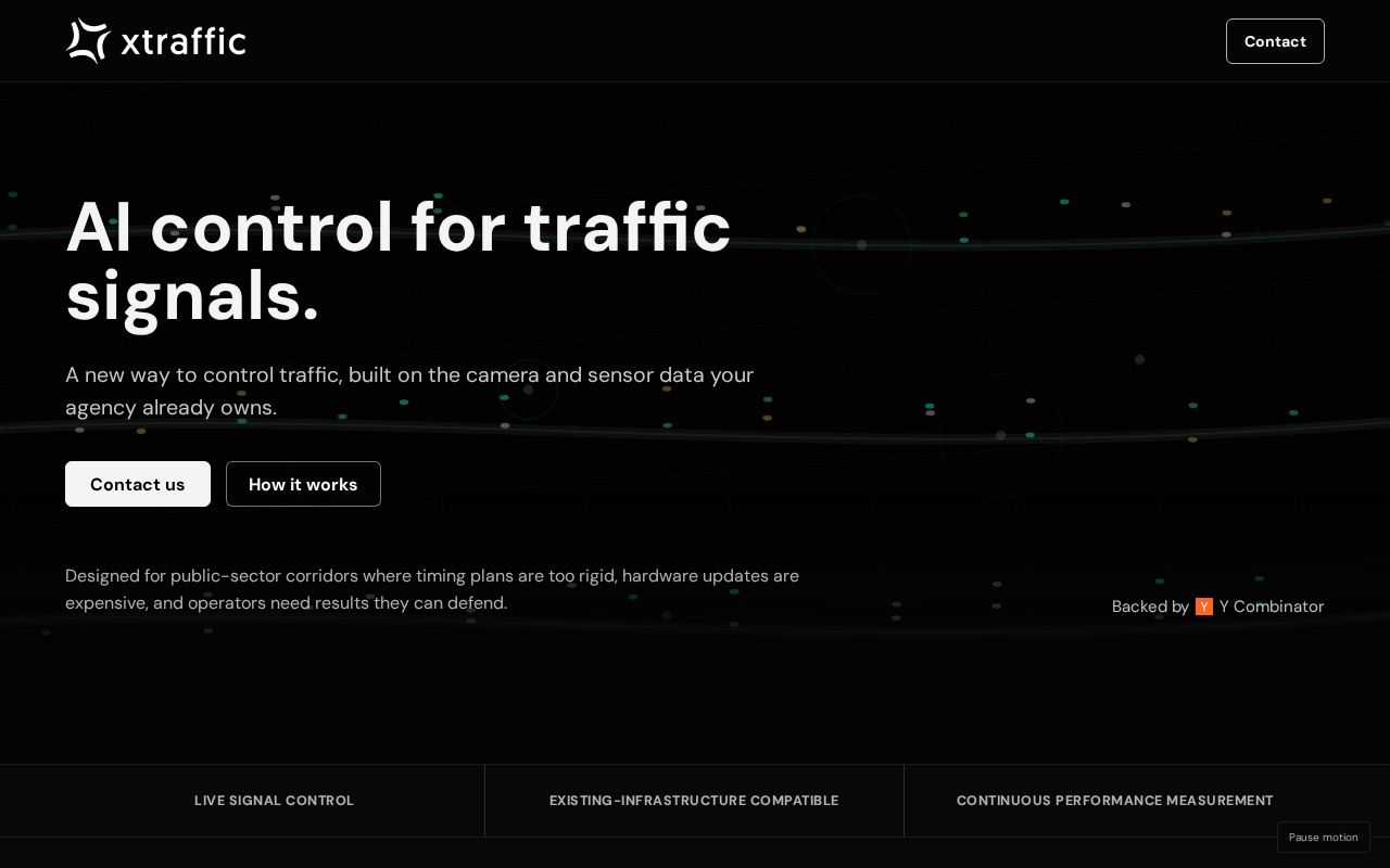 The xtraffic.com homepage, first screen