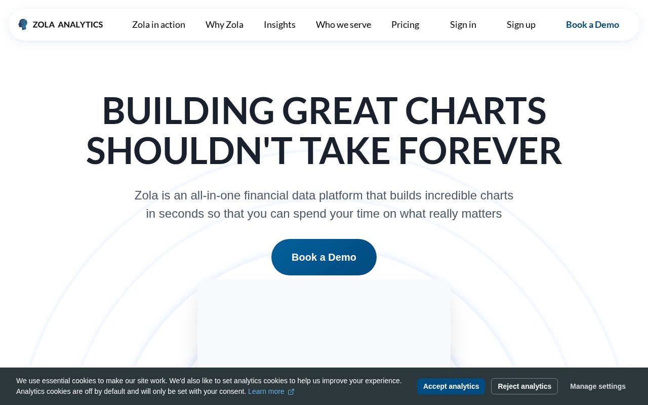 Screenshot of zolaanalytics.com