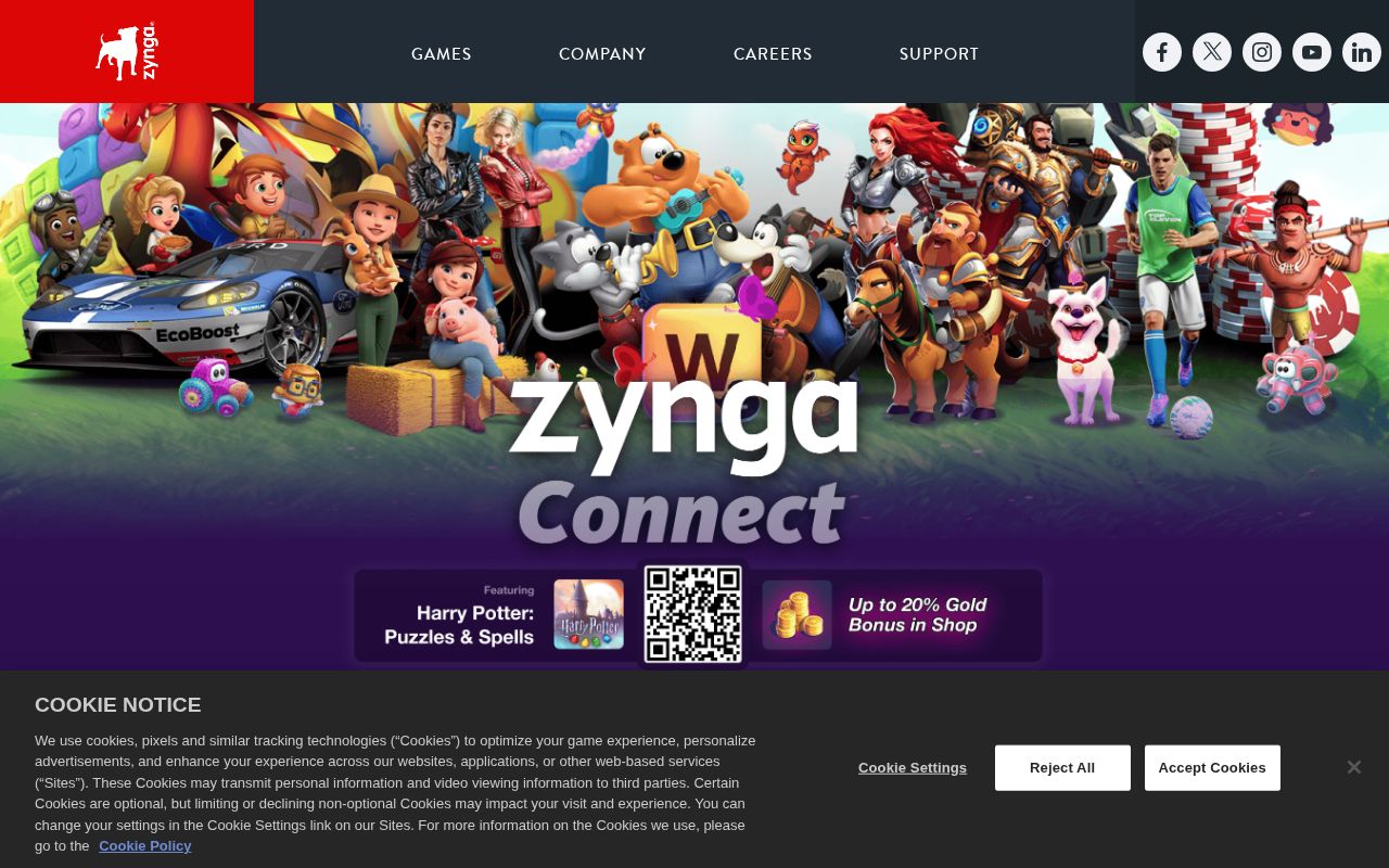 Screenshot of zynga.com