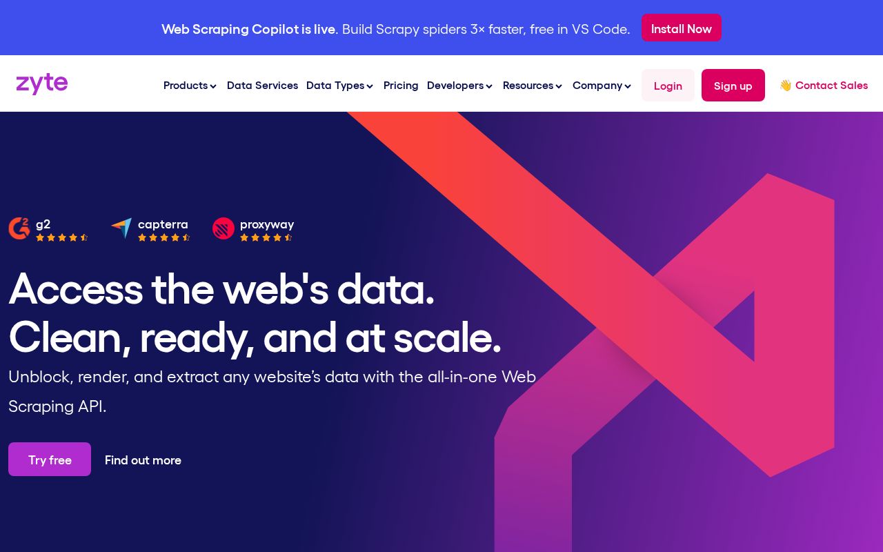 Screenshot of zyte.com